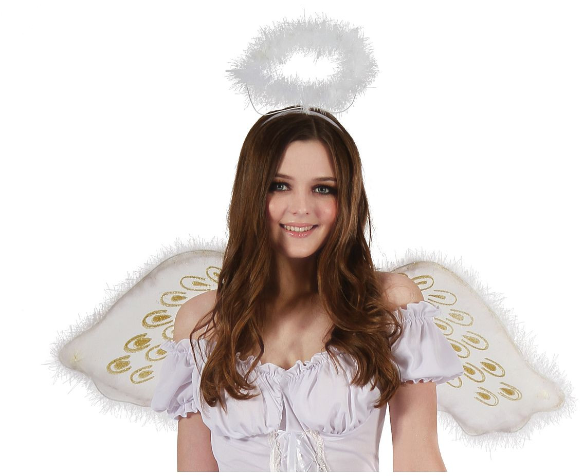 Role play-set for adult Angel (dress, headband, wings), size S
